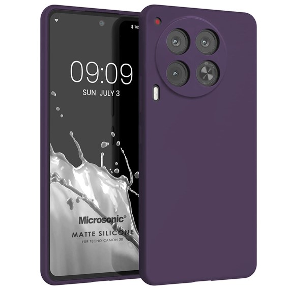 Microsonic Matte Silicone TECNO Camon 30 Kılıf Mor 1