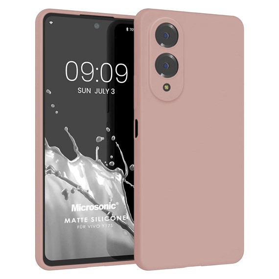 Microsonic Matte Silicone Vivo Y17s Kılıf Rose Gold 1