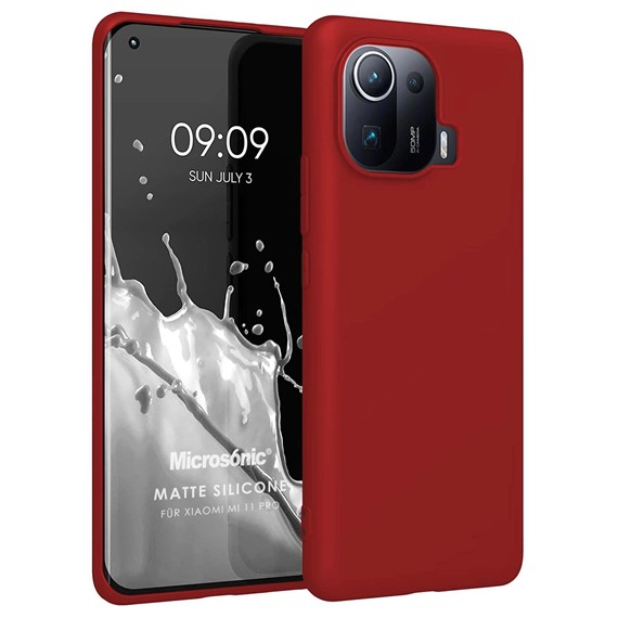 Microsonic Matte Silicone Xiaomi Mi 11 Pro Kılıf Kırmızı 1