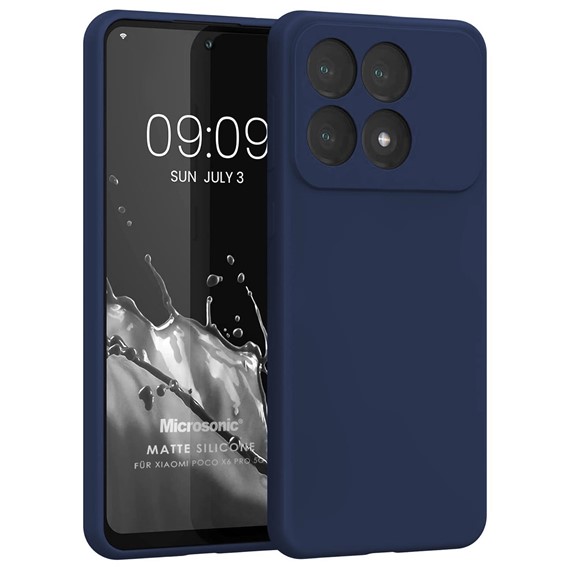 Microsonic Matte Silicone Xiaomi Poco X6 Pro 5G Kılıf Lacivert 1