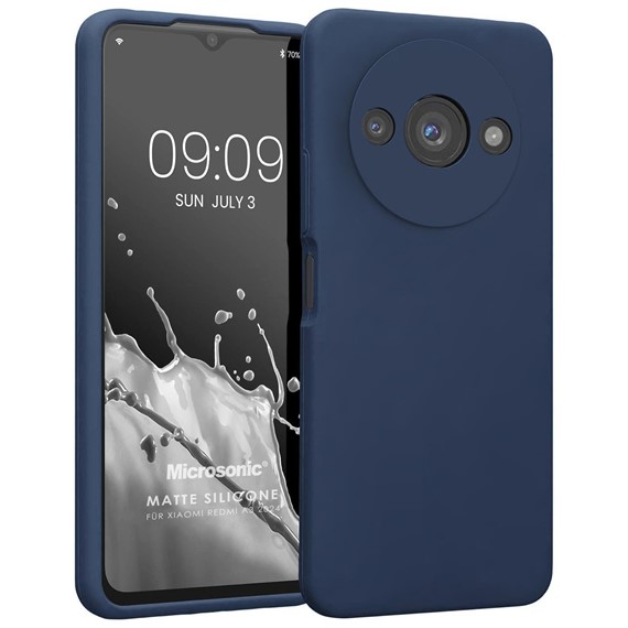 Microsonic Matte Silicone Xiaomi Redmi A3 Kılıf Lacivert 1