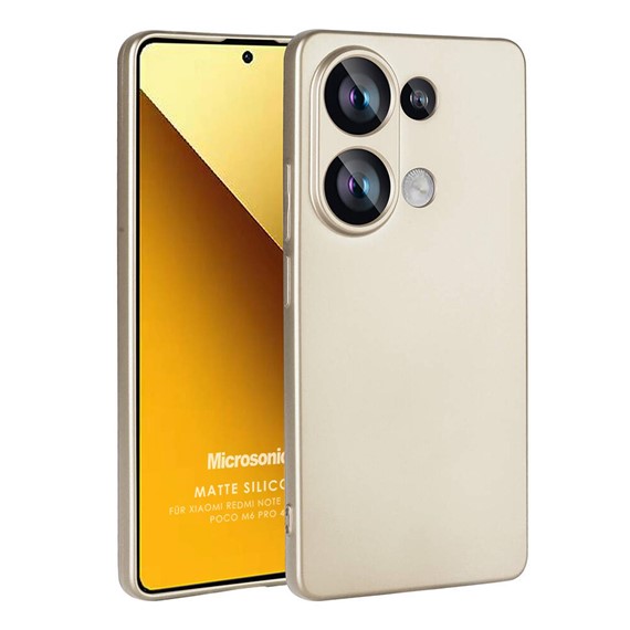 Microsonic Matte Silicone Xiaomi Redmi Note 13 Pro 4G Kılıf Gold 1