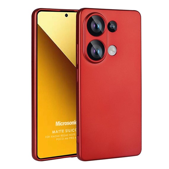 Microsonic Matte Silicone Xiaomi Redmi Note 13 Pro 4G Kılıf Kırmızı 1