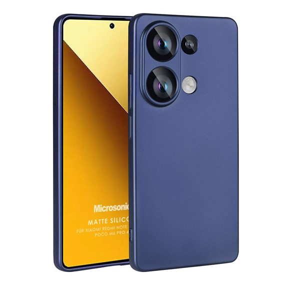 Microsonic Matte Silicone Xiaomi Redmi Note 13 Pro 4G Kılıf Lacivert 1