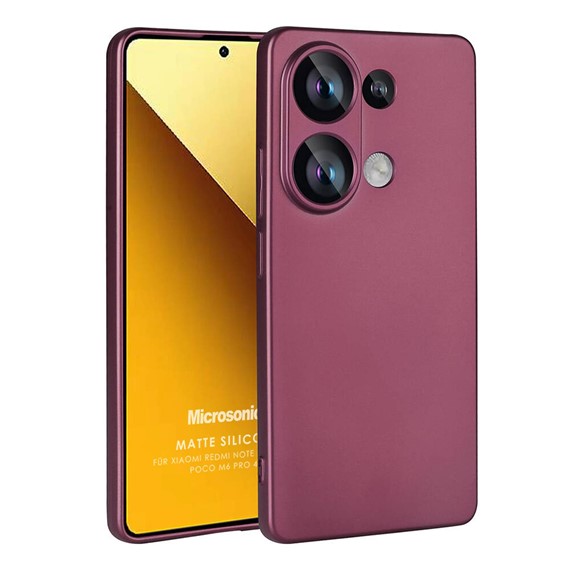 Microsonic Matte Silicone Xiaomi Redmi Note 13 Pro 4G Kılıf Mor 1