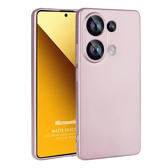 Microsonic Matte Silicone Xiaomi Redmi Note 13 Pro 4G Kılıf Rose Gold 1