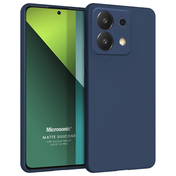 Microsonic Matte Silicone Xiaomi Redmi Note 13 Pro 5G Kılıf Lacivert 1