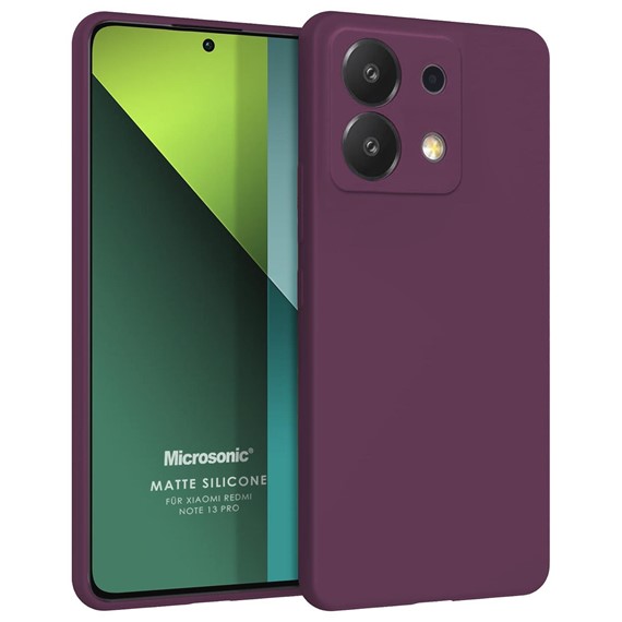 Microsonic Matte Silicone Xiaomi Redmi Note 13 Pro 5G Kılıf Mor 1