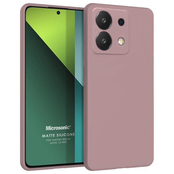 Microsonic Matte Silicone Xiaomi Redmi Note 13 Pro 5G Kılıf Rose Gold 1