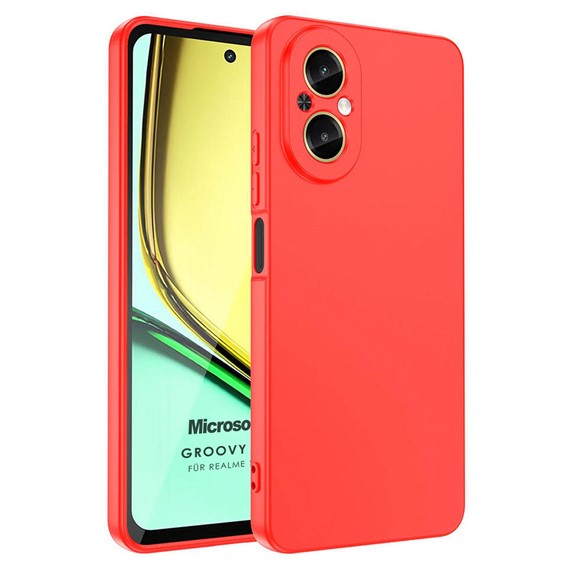 Microsonic Realme 12 Lite Kılıf Groovy Soft Kırmızı 1