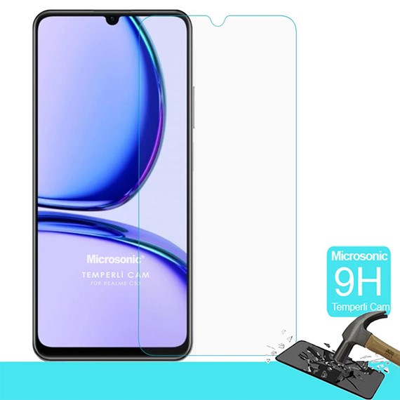 Microsonic Realme C53 Tempered Glass Cam Ekran Koruyucu 2