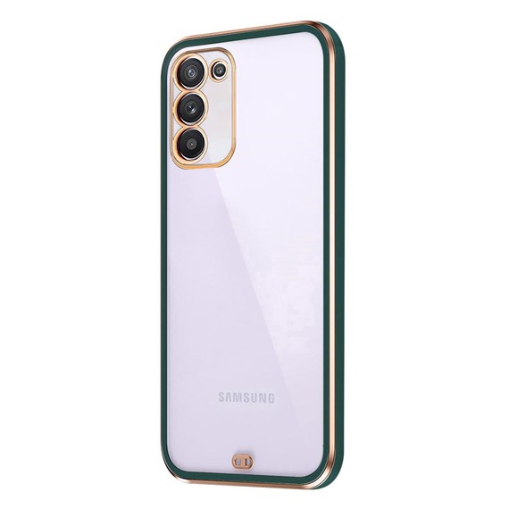 Microsonic Samsung Galaxy A03S Kılıf Laser Plated Soft Koyu Yeşil 2