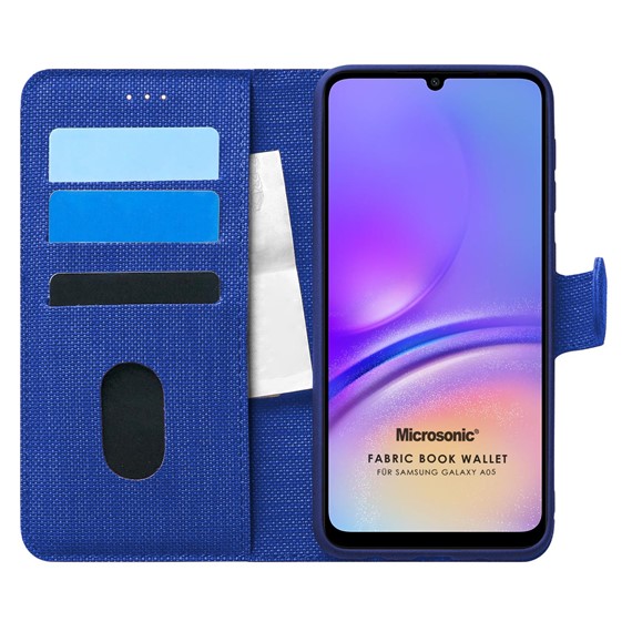 Microsonic Samsung Galaxy A05 Kılıf Fabric Book Wallet Lacivert 1