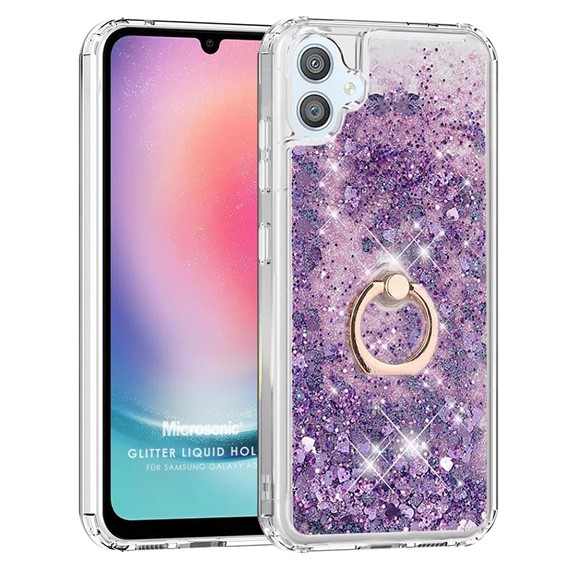 Microsonic Samsung Galaxy A05 Kılıf Glitter Liquid Holder Mor 1