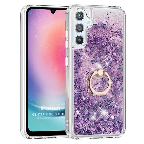 Microsonic Samsung Galaxy A05s Kılıf Glitter Liquid Holder Mor 1