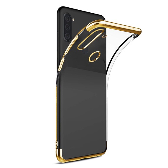 Microsonic Samsung Galaxy A11 Kılıf Skyfall Transparent Clear Gold 2