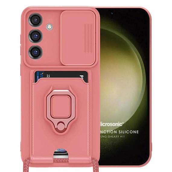 Microsonic Samsung Galaxy A15 Kılıf Multifunction Silicone Pembe 1