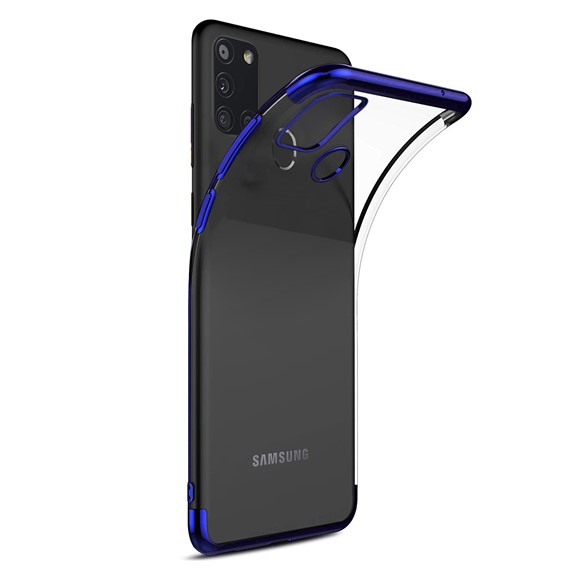 Microsonic Samsung Galaxy A21s Kılıf Skyfall Transparent Clear Mavi 2