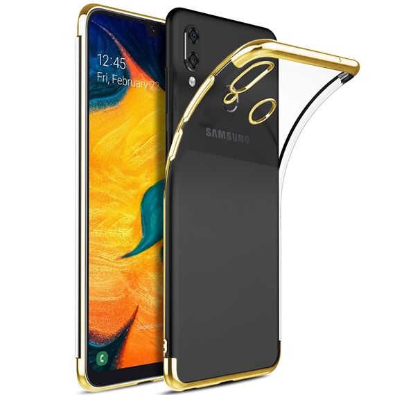 Microsonic Samsung Galaxy A30 Kılıf Skyfall Transparent Clear Gold 1