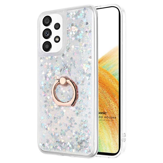 Microsonic Samsung Galaxy A33 5G Kılıf Glitter Liquid Holder Gümüş 1