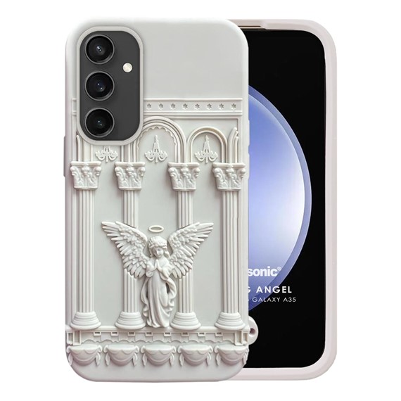 Microsonic Samsung Galaxy A35 Kılıf Praying Angel Bej 1