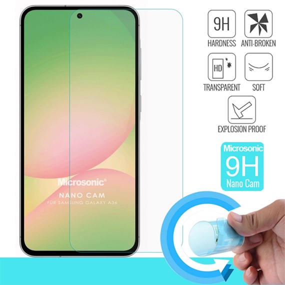 Microsonic Samsung Galaxy A36 Nano Glass Cam Ekran Koruyucu 2