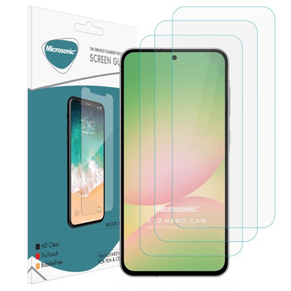 Microsonic Samsung Galaxy A36 Screen Protector Nano Glass Cam Ekran Koruyucu 3 lü Paket 2