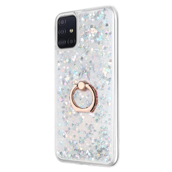 Microsonic Samsung Galaxy A71 Kılıf Glitter Liquid Holder Gümüş 2