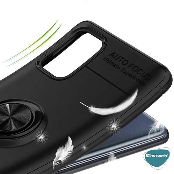 Microsonic Samsung Galaxy A51 Kılıf Kickstand Ring Holder Siyah 4