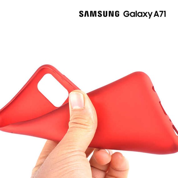 Microsonic Matte Silicone Samsung Galaxy A51 Kılıf Kırmızı 3