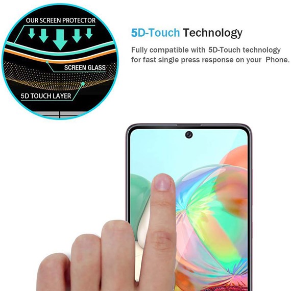 Microsonic Samsung Galaxy A51 Tam Kaplayan Temperli Cam Ekran Koruyucu Siyah 3