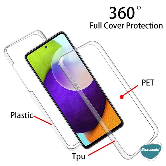 Microsonic Samsung Galaxy A52s Kılıf 6 Tarafı Tam Full Koruma 360 Clear Soft Şeffaf 2