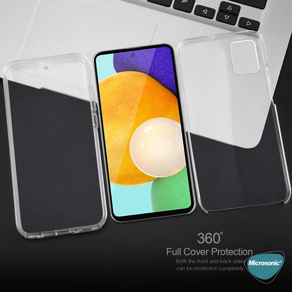 Microsonic Samsung Galaxy A52s Kılıf 6 Tarafı Tam Full Koruma 360 Clear Soft Şeffaf 7