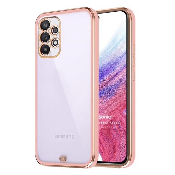 Microsonic Samsung Galaxy A53 5G Kılıf Laser Plated Soft Pembe 1