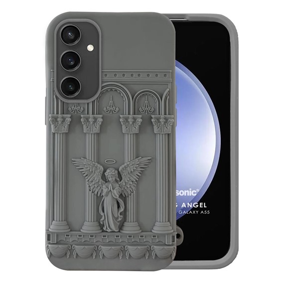 Microsonic Samsung Galaxy A55 Kılıf Praying Angel Gri 1