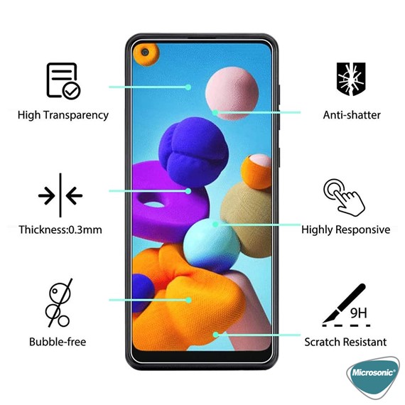 Microsonic Samsung Galaxy A60 Tempered Glass Screen Protector 5