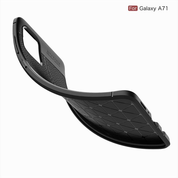 Microsonic Samsung Galaxy A71 Kılıf Deri Dokulu Silikon Kırmızı 3