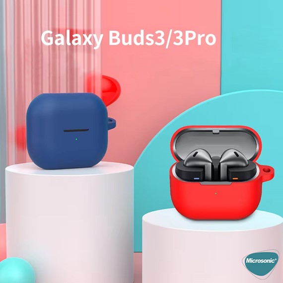 Microsonic Samsung Galaxy Buds 3 Kılıf Askılı Mat Silikon Lila 2