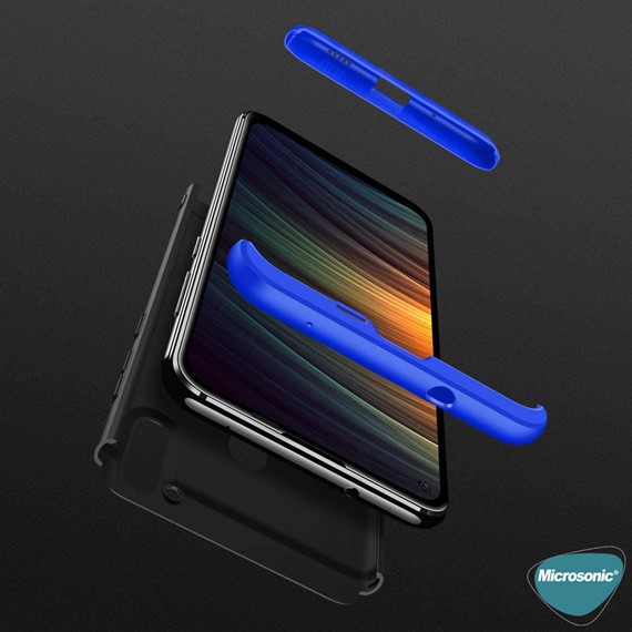 Microsonic Samsung Galaxy M11 Kılıf Double Dip 360 Protective Mavi 3