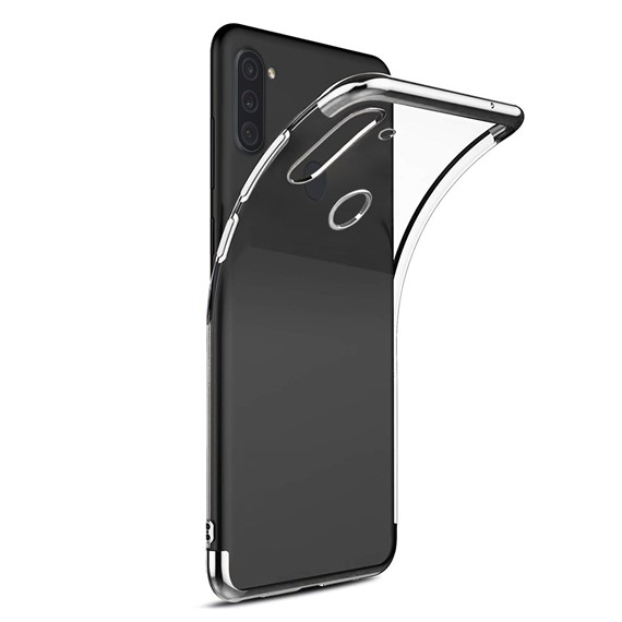 Microsonic Samsung Galaxy M11 Kılıf Skyfall Transparent Clear Gümüş 2