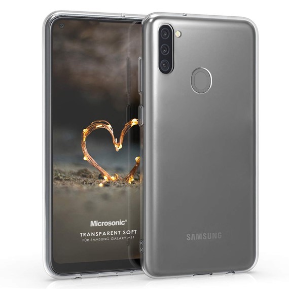 Microsonic Samsung Galaxy M11 Kılıf Transparent Soft Beyaz 1