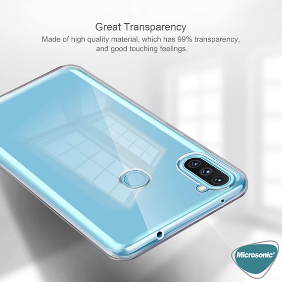 Microsonic Samsung Galaxy M11 Kılıf Transparent Soft Beyaz 5