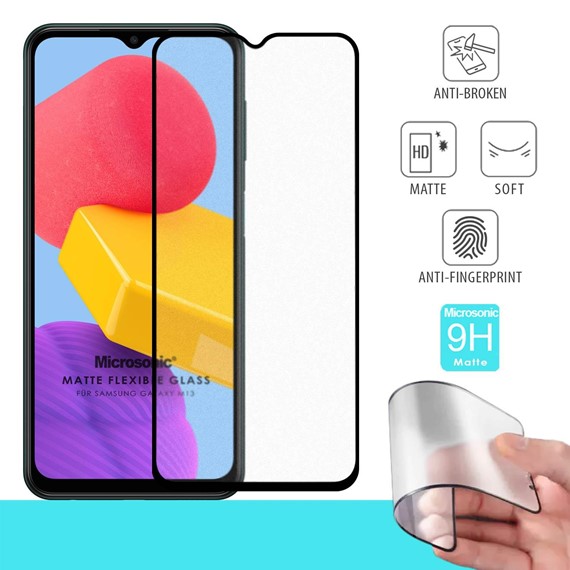 Microsonic Samsung Galaxy M13 Seramik Matte Flexible Ekran Koruyucu Siyah 1