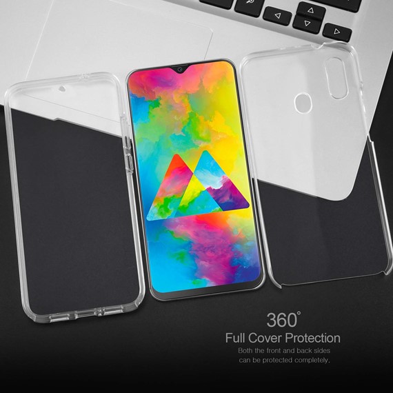 Microsonic Samsung Galaxy M20 Kılıf 6 tarafı tam full koruma 360 Clear Soft Şeffaf 2