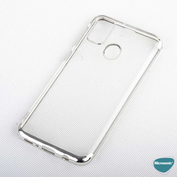 Microsonic Samsung Galaxy M21 Kılıf Skyfall Transparent Clear Gümüş 3