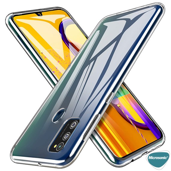 Microsonic Samsung Galaxy M21 Kılıf Transparent Soft Beyaz 5