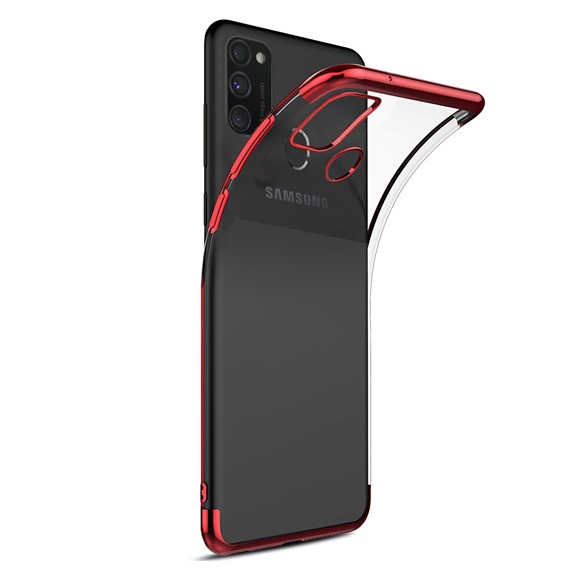 Microsonic Samsung Galaxy M30s Kılıf Skyfall Transparent Clear Kırmızı 2
