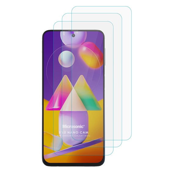 Microsonic Samsung Galaxy M31s Screen Protector Nano Glass 3 Pack 2