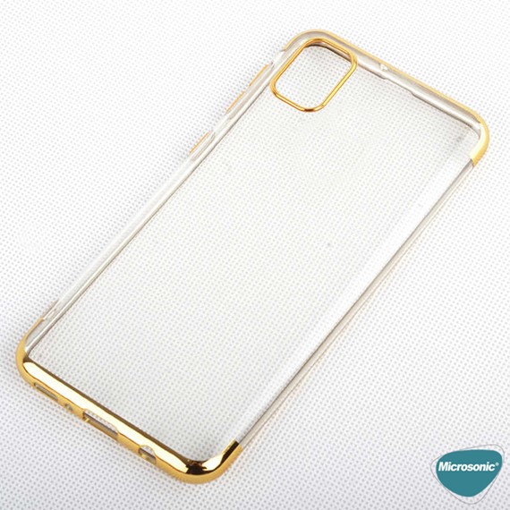 Microsonic Samsung Galaxy M31s Kılıf Skyfall Transparent Clear Gold 3