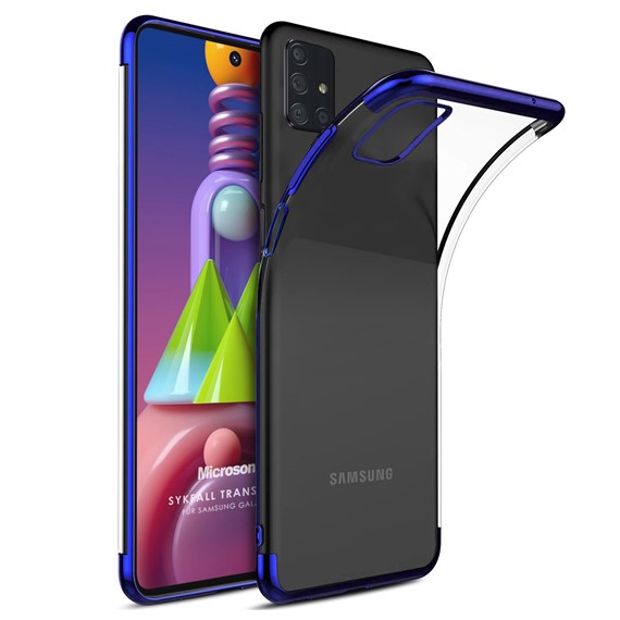 Microsonic Samsung Galaxy M31s Kılıf Skyfall Transparent Clear Mavi 1